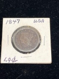1847 braided hair, large cent