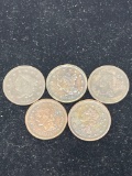 lot of five large cents