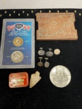 Lot of Items Sterling Cuff Links 2018 Stones Medallion Arrow Head