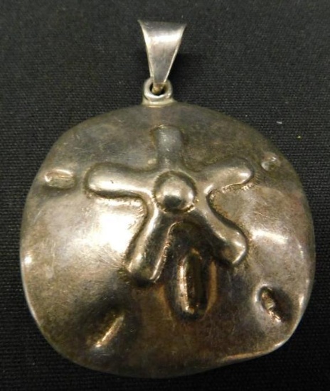 Sterling Silver - Sand Dollar Shaped Slide - 33 Grams