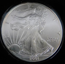 Auction photo of 2001 · .999 Silver - 2001 Silver Eagle $1 Coin