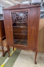 1920s American walnut China cabinet