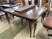 Vintage rectangular French dining table with three leaves