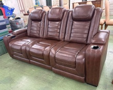 Leather reclining sofa