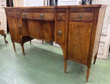 Antique, mahogany sideboard with wine cellarite drawers