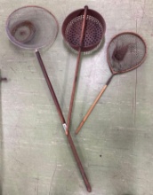 Lot of three vintage, fishing nets