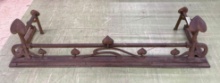 Vintage, brass fireplace fender