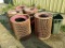 Metal Trash Can Holders (5) and Trash Cans