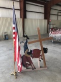 American Flag With Cowboy And Cross