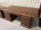 Wood Desk With Credenza