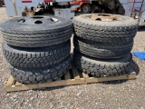 (6) 10.00R20 Tires & Steel Rims