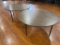 (2) Folding Round Wooden Table With Metal Frame