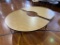 (2) Half Circle Wooden Table With Metal Frame