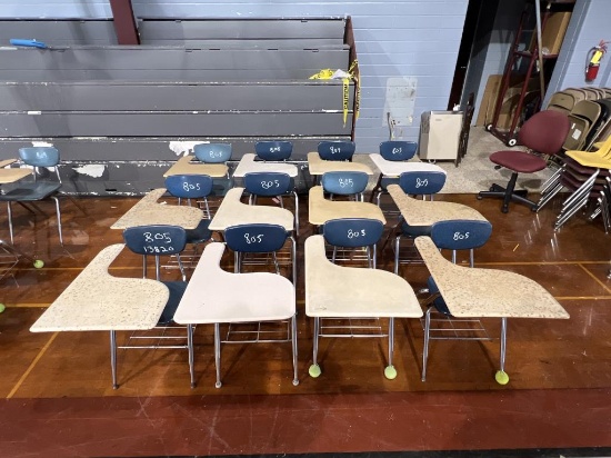 (12) Metal Frame School Desk