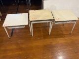 (3) Metal Frame School Desk