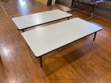 (2) Wooden Table With Metal Frame
