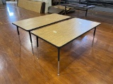 (2) Wooden Table With Metal Frame