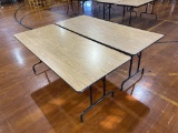 (2) Wooden Folding Table