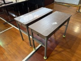 (2) Wooden Desk With Metal Frame