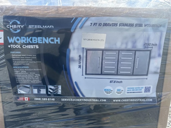 2023 Steelman 7FT-10D Stainless Steel Work Bench