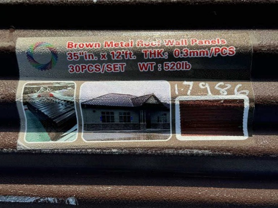 New Brown Metal Roof Panels