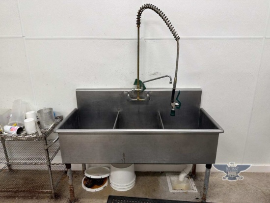 3-Compartment Stainless Steel Sink