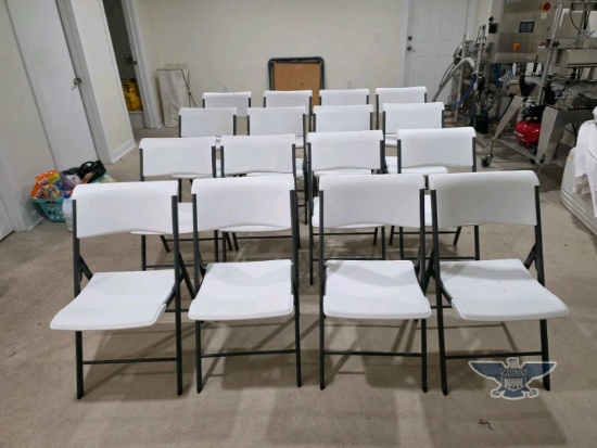 (16) Lifetime Plastic Folding Chairs
