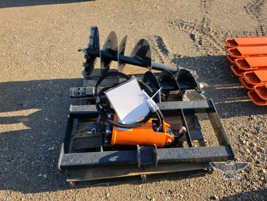2026 UNUSED Wolverine ADB-13-1218R Skid Steer Auger Drive and Bit