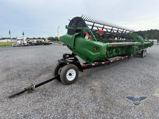 John Deere 45' Draper Hydra Flex Header w/ J&M TB6000 48ft Trailer