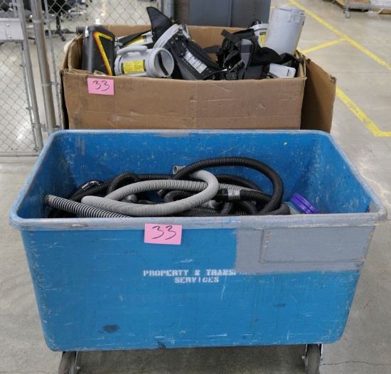 Backpack Vacuums & Hoses, Items in Gaylord & 1 Blue Bin