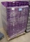 Purple Stacking Hinged Lid Totes, on 1 Pallet