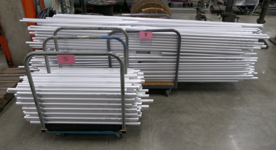 Aluminum Tubes, Approx. 3ft.  - 8ft. L, Items on 2 Carts