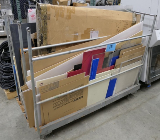 Cart of Plastic Materials, Various Sizes, Cart Included