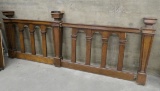 LOT 3: Qty 2 Lengths of Antique Oak Railing/ Banister.