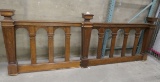 LOT 4: Qty 2 Lengths of Antique Oak Railing/ Banister.