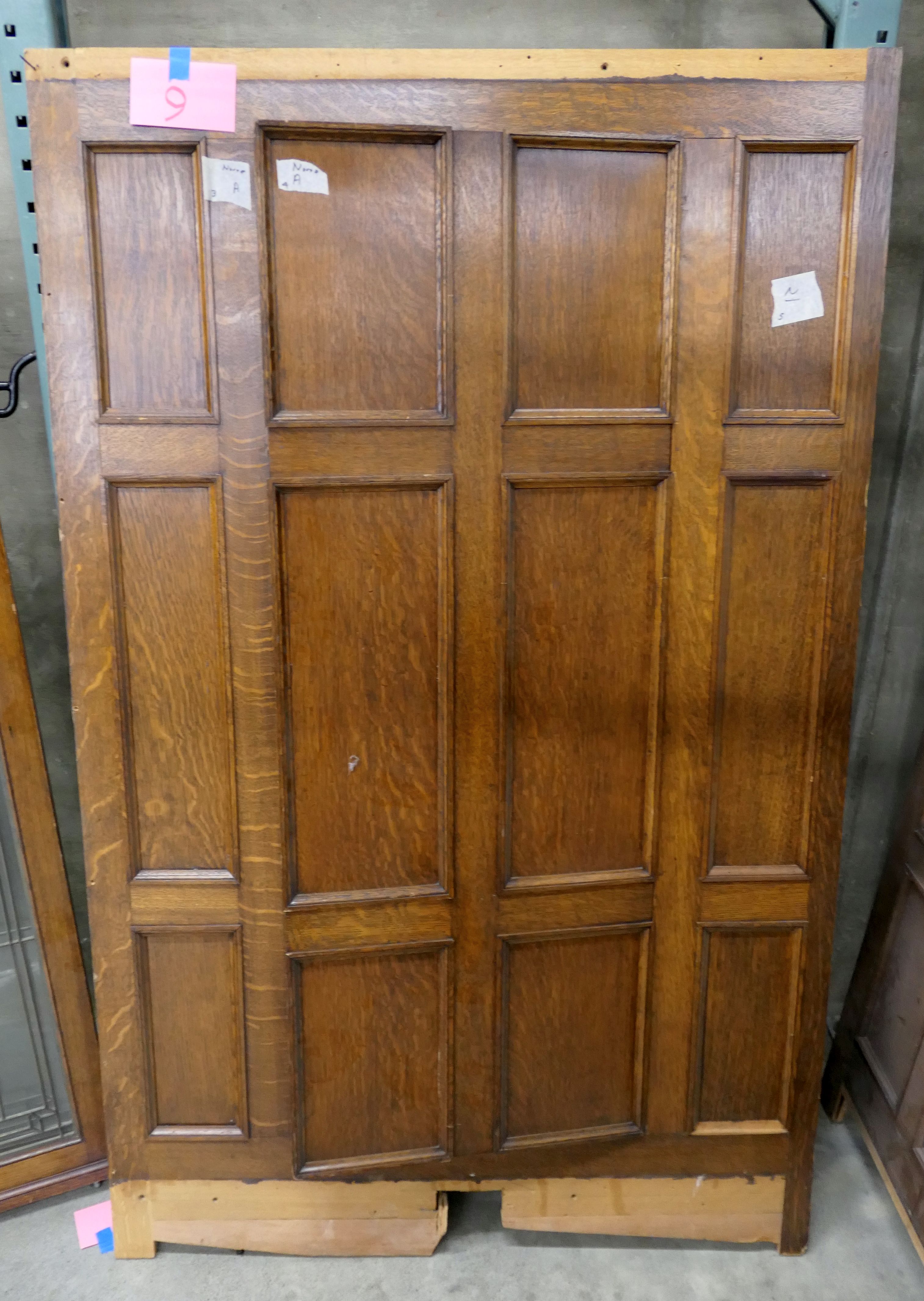 Lot 9 Antique Oak Wall Paneling Section W Hidden Door 1 Piece