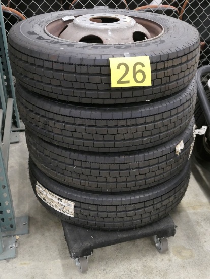 Commercial Tires w/Rims: Goodyear G647 RSS 8R19.5, Qty. 4