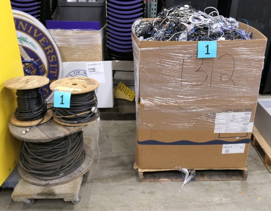 Misc. Cords & Cables: 1 Gaylord and 3 spools.
