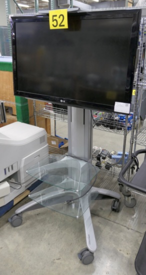 TV w/Rolling Stand: LG 42" Model# 42LD452C, Item on Stand