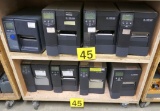 Label Printers: Zebra, Z4M, and Intermec,  8 Items on 2 Shelves