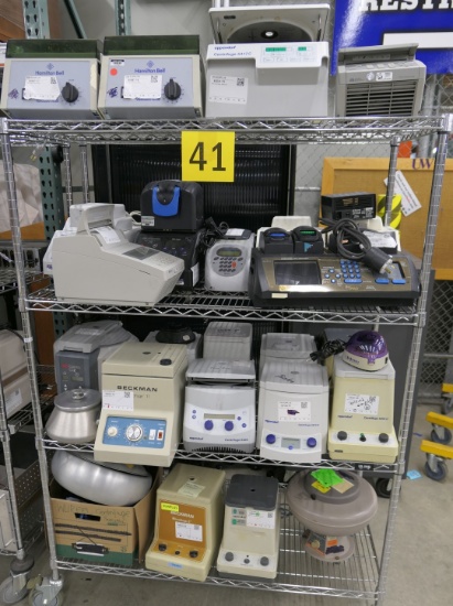 Misc. Lab Equipment Group B: Centrifuges and Others, Items on Cart