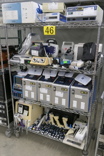 Misc. Lab Equipment Group G: Blood Temperature Controllers, Pipettors and Others, Items on Cart.