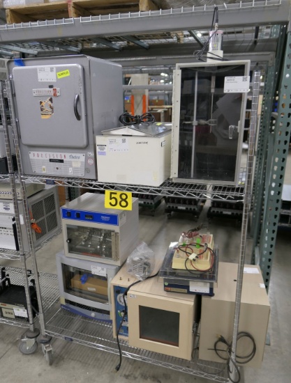 Misc. Lab Equipment Group M: Incubators, Ovens & Others. Items on Cart.