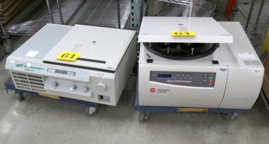 Centrifuges Group 1: Beckman Allegra X-12R & Sorvall RT7. 2 Items on Dollies.