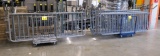 Barricades: Galvanized Steel, 8' & 6' Lengths. 14 Items on 2 Carts.