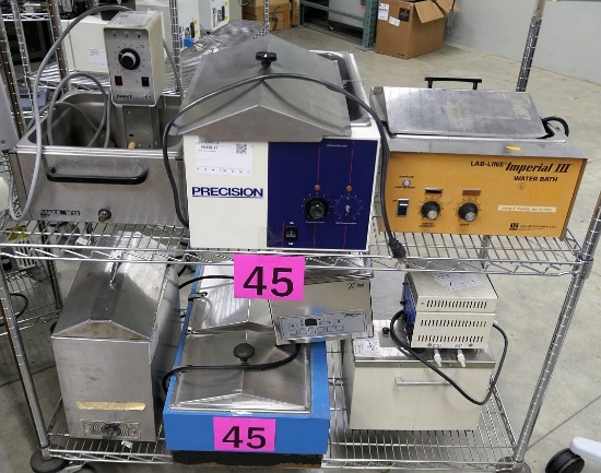 Water Baths & Accessories: Precision, VWR, & Others, Items on 2 Shelves