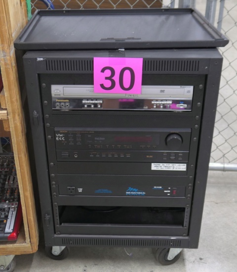 Audio/Visual Equipment Rack: Denon DRA-395, & Others