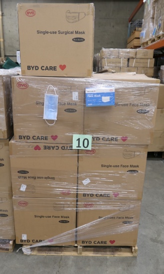 Disposable Face Masks Group H: BYD Care (expired), Items on Pallet