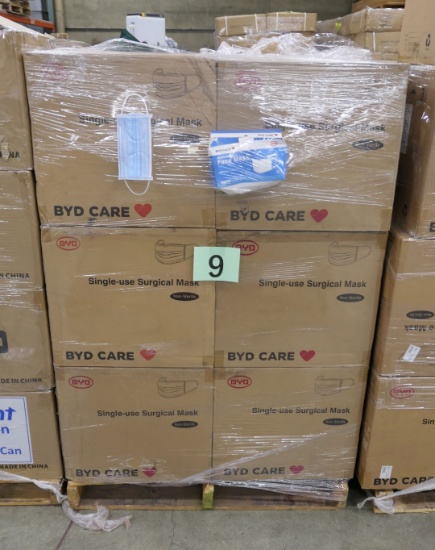Disposable Face Masks Group G: BYD Care (expired), Items on Pallet