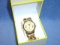 LADIES LIZ CLAIBORNE GOLD TONE LARGE LINK BAND WATCH